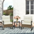 thumbnail image 1 of EAGLE PEAK 3 Piece Wicker Outdoor Rocking Chairs Bistro Set, 2 Rocker Outdoor Chairs Conversation Set, 1 of 9