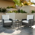 thumbnail image 1 of EAGLE PEAK 3 Pieces Patio Furniture Sets, 2pcs Wicker Rattan Swivel Rocker Chairs with Cushions and Side Table, 1 of 9