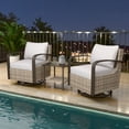 thumbnail image 1 of EAGLE PEAK Coastal Vista 3 Pieces Wicker Patio Furniture Set, Bistro Set with Outdoor Swivel Rocking Chair and Coffee Table,Beige, 1 of 9