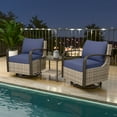 thumbnail image 1 of EAGLE PEAK Coastal Vista 3 Pieces Wicker Patio Furniture Set, Bistro Set with Outdoor Swivel Rocking Chair and Coffee Table,Blue, 1 of 9