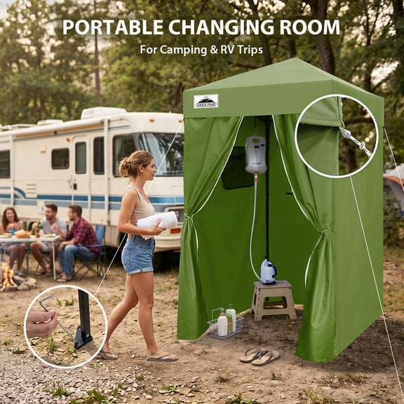 EAGLE PEAK 4 ft x 4 ft Pop-up Changing Room Outdoor Canopy, Portable