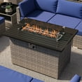thumbnail image 1 of EAGLE PEAK 42 Inch Outdoor Propane Gas Fire Pit Table, 50,000 BTU Auto-Ignition Rectangular Gas Fire Pit with Glass Wind Guard, Gray PE Rattan, CSA Certification, 1 of 7