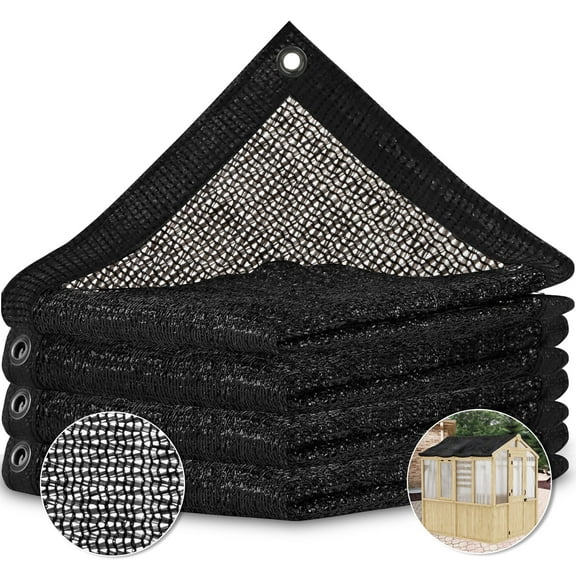 EAGLE PEAK 50% Sun Shade Cloth Mesh Cover with Grommets for Greenhouse for EAGLE PEAK 6.7x7.5x7.7 ft Wood Greenhouse, Black