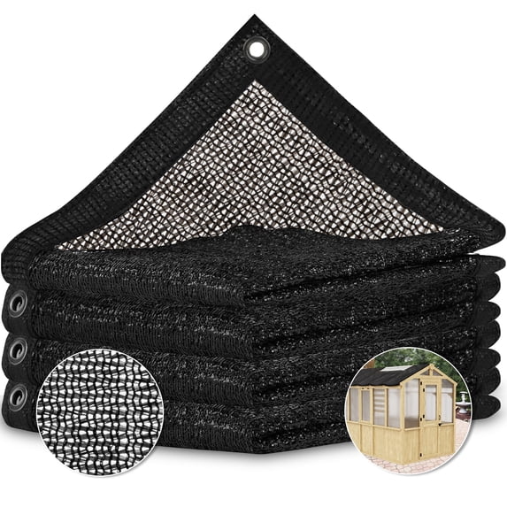 EAGLE PEAK 50% Sun Shade Cloth Mesh Cover with Grommets for Greenhouse for EAGLE PEAK 6.7x9.6x7.7 ft Wood Greenhouse, Black