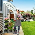 thumbnail image 1 of EAGLE PEAK 6.6 x 3.3 x 6.9ft Outdoor Lean to Walk-in Greenhouse with Shelf, Gardening Wall Green House with Roll-up Zipper Entry Doors, White, 1 of 9