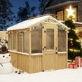 thumbnail image 1 of EAGLE PEAK 6.7 ft. x 7.8 ft.Wooden Polycarbonate Walk-in Greenhouse, Cedar Hobby Green House with Roof Vent, Natural, 1 of 12