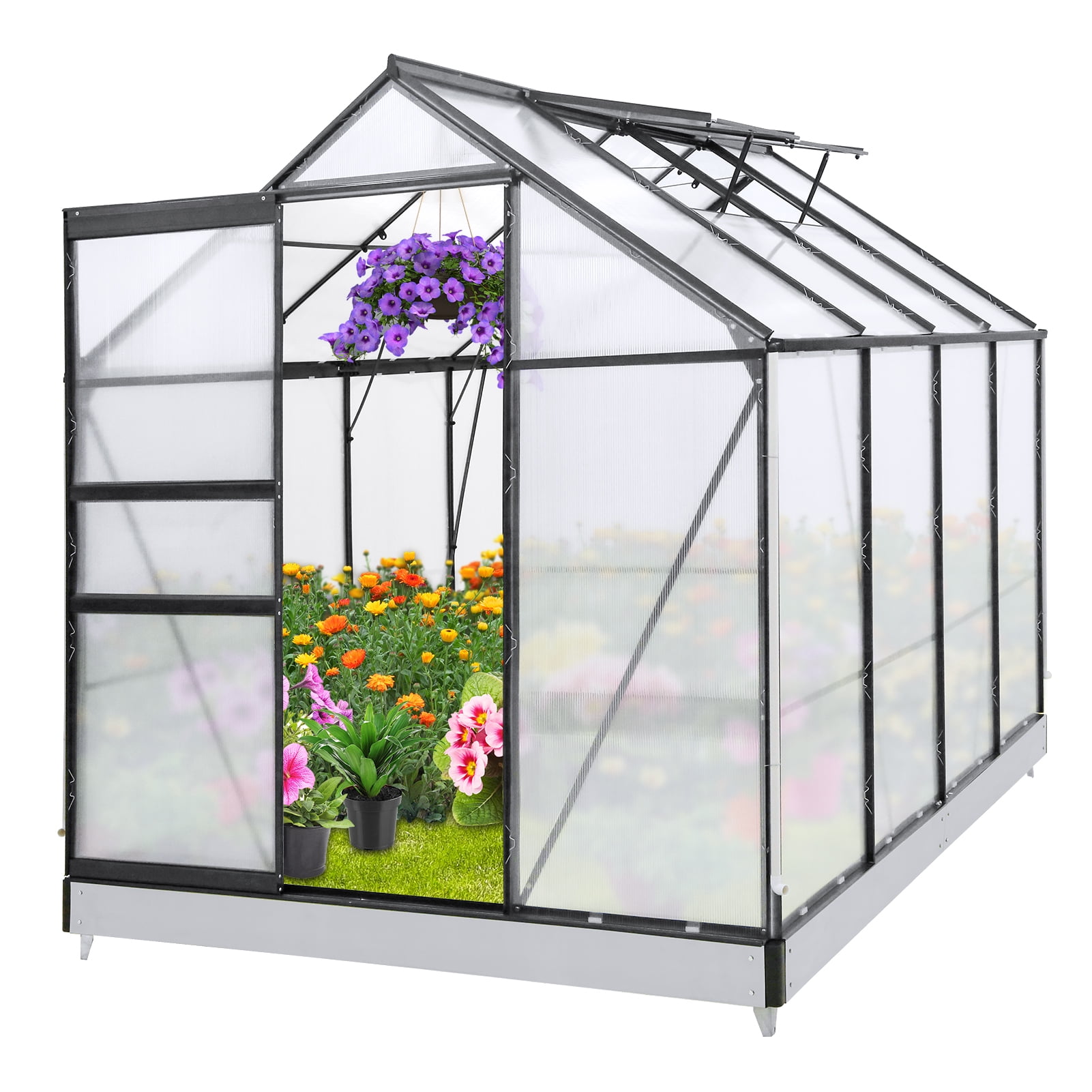 EAGLE PEAK 6 Ft. W x 8 Ft. D x 7 Ft. H Outdoor Walk-in Hobby Greenhouse