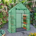thumbnail image 1 of EAGLE PEAK 61'' x 28'' x 79'' Walk-in Greenhouse with 2 Tier 4 Shelves, Zipper Entry Door, and 2 Side Windows, 1 of 8