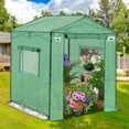 thumbnail image 1 of EAGLE PEAK 6x6 FT Portable Walk-in Greenhouse, Pop up Outdoor Green House with Power Access Openings, Green, 1 of 10