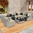 thumbnail image 1 of EAGLE PEAK 7 Piece Outdoor Wicker Patio Furniture Set with Coffee Table, Beige, 1 of 10