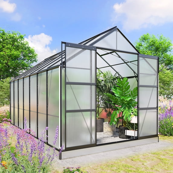 EAGLE PEAK 8 Ft. W x 14 Ft. D x 8 Ft. H Outdoor Walk-in Hobby Greenhouse