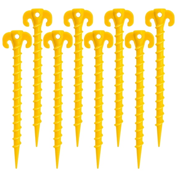 EAGLE PEAK 8 Pack Tent Stakes, 8 inch Heavy Duty Spiral Design Outdoor Tent Stakes for Beach, Ground Stakes Ground Anchors Pegs, Camping Pegs for Pitching Camping Tent, Canopies, Gardening and More