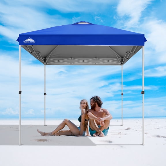 EAGLE PEAK 8 x 8 Pop Up Canopy Tent Instant Outdoor Canopy Easy Set-up Straight Leg Folding Shelter