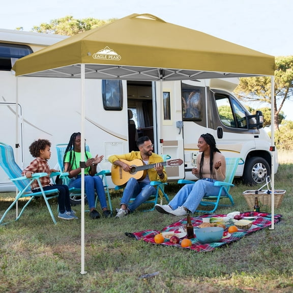 EAGLE PEAK 8 x 8 Pop Up Canopy Tent Instant Outdoor Canopy Easy Set-up Straight Leg Folding Shelter