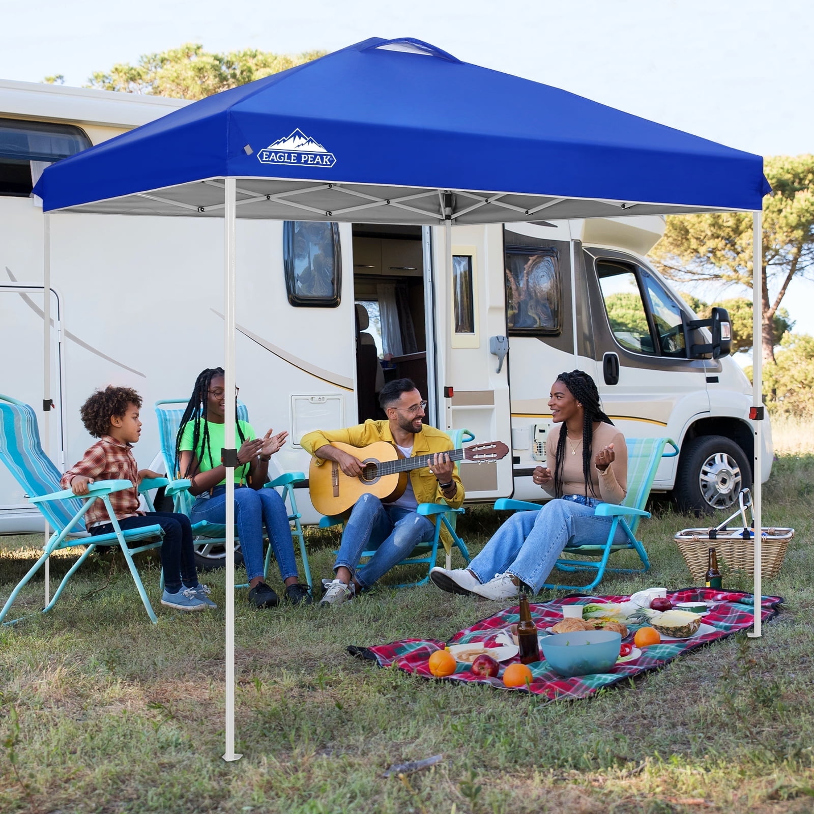 Eagle Peak Blue Steel 8x8 Pop-Up Canopy Tent