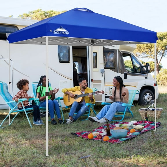EAGLE PEAK 8 x 8 Pop Up Canopy Tent Instant Outdoor Canopy Easy Set-up Straight Leg Folding Shelter