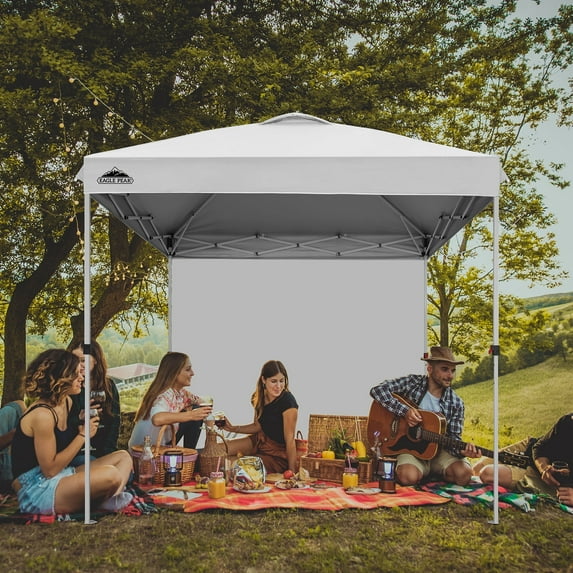 EAGLE PEAK 8ft x 8ft White Pop Up Outdoor Canopy, Removable Sidewall