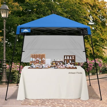 EAGLE PEAK 8 x 8 x 7.22 ft Slant Leg Lightweight Compact Portable Canopy w/ Backpack(Blue)