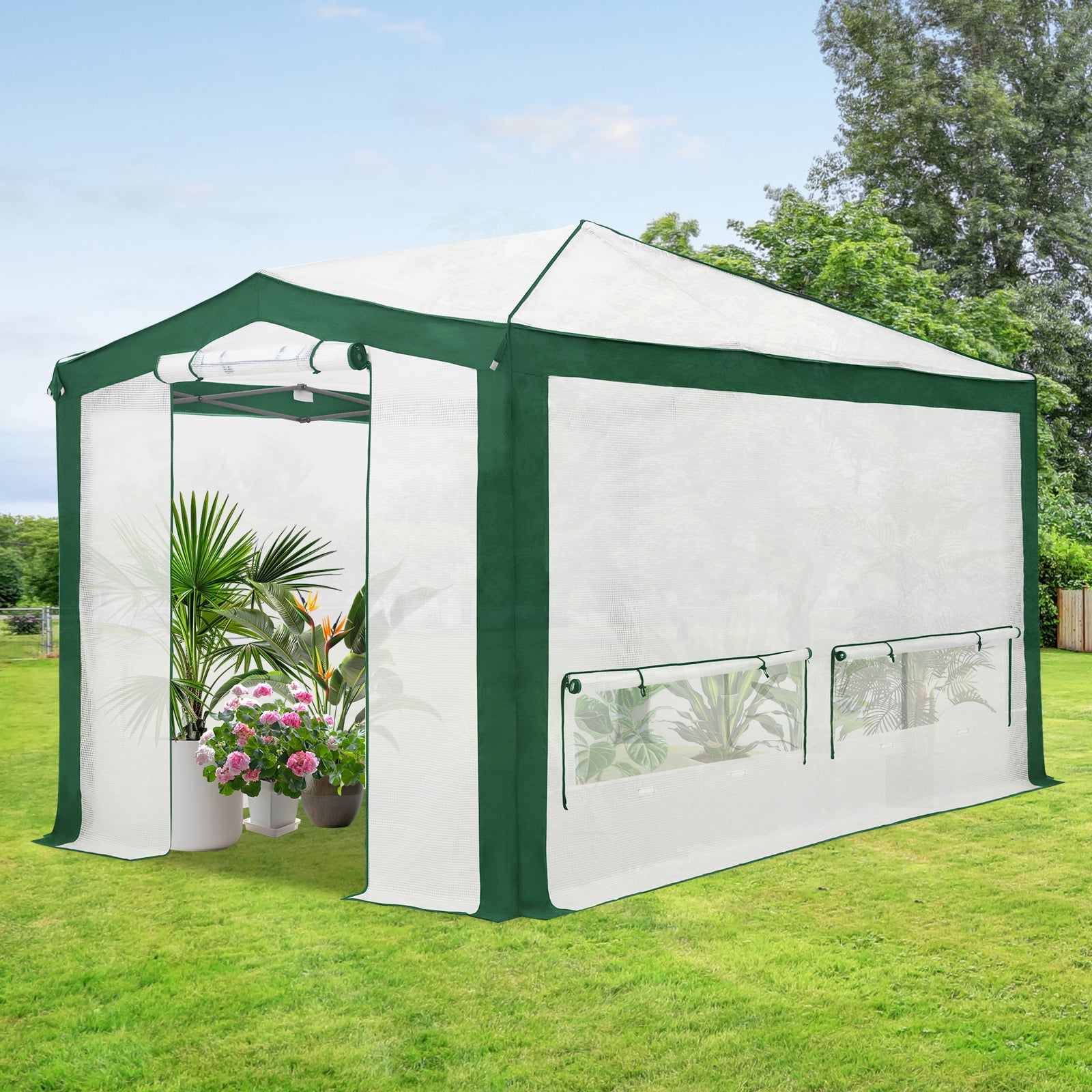 EAGLE PEAK 8x12 Portable Walk in Greenhouse , Heavy Duty Instant Pop Up ...