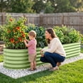 thumbnail image 1 of EAGLE PEAK 9 in 1 Modular 17’’ Tall Customizable Elevated Raised Garden Bed Kit with Multiple Configurations, Metal Planter Box Steel Flower Bed for Herbs, Vegetables, and Fruit, Olive Green, 1 of 10