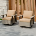thumbnail image 1 of EAGLE PEAK Classic 2-Piece Patio Chair Set, 360° Swivel Rocking Chairs with Thick Cushions, All-Weather Wicker Outdoor Lounge Gliders, Beige/Tan, 1 of 9