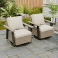 thumbnail image 1 of EAGLE PEAK Classic 2-Piece Patio Chair Set, 360° Swivel Rocking Chairs with Thick Cushions, All-Weather Wicker Outdoor Lounge Gliders, Beige, 1 of 9