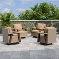 thumbnail image 1 of EAGLE PEAK Classic 4-Piece Patio Chair Set, 360° Swivel Rocking Chairs with Thick Cushions, All-Weather Wicker Outdoor Lounge Gliders, Beige/Tan, 1 of 9