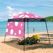 EAGLE PEAK Day Tripper Slant Leg Lightweight Compact Portable Canopy w/Backpack Easy One Person Set-up Folding Shelter, 6 x 6 Top and 8 x 8 Base, Pink Mushroom