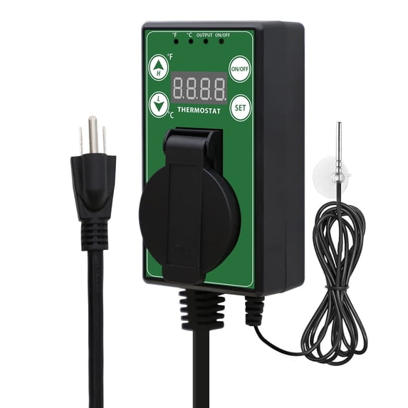 EAGLE PEAK Digital Heat Mat Thermostat Controller -4 to 108 °F for Heater, 1 Pack