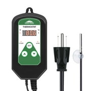 EAGLE PEAK Digital Heat Mat Thermostat Controller 42–108 °F for Heat Mat, Greenhouse, Heater Fan, Seedling, Germination, Fermentation and Reptiles, 15A/1800W