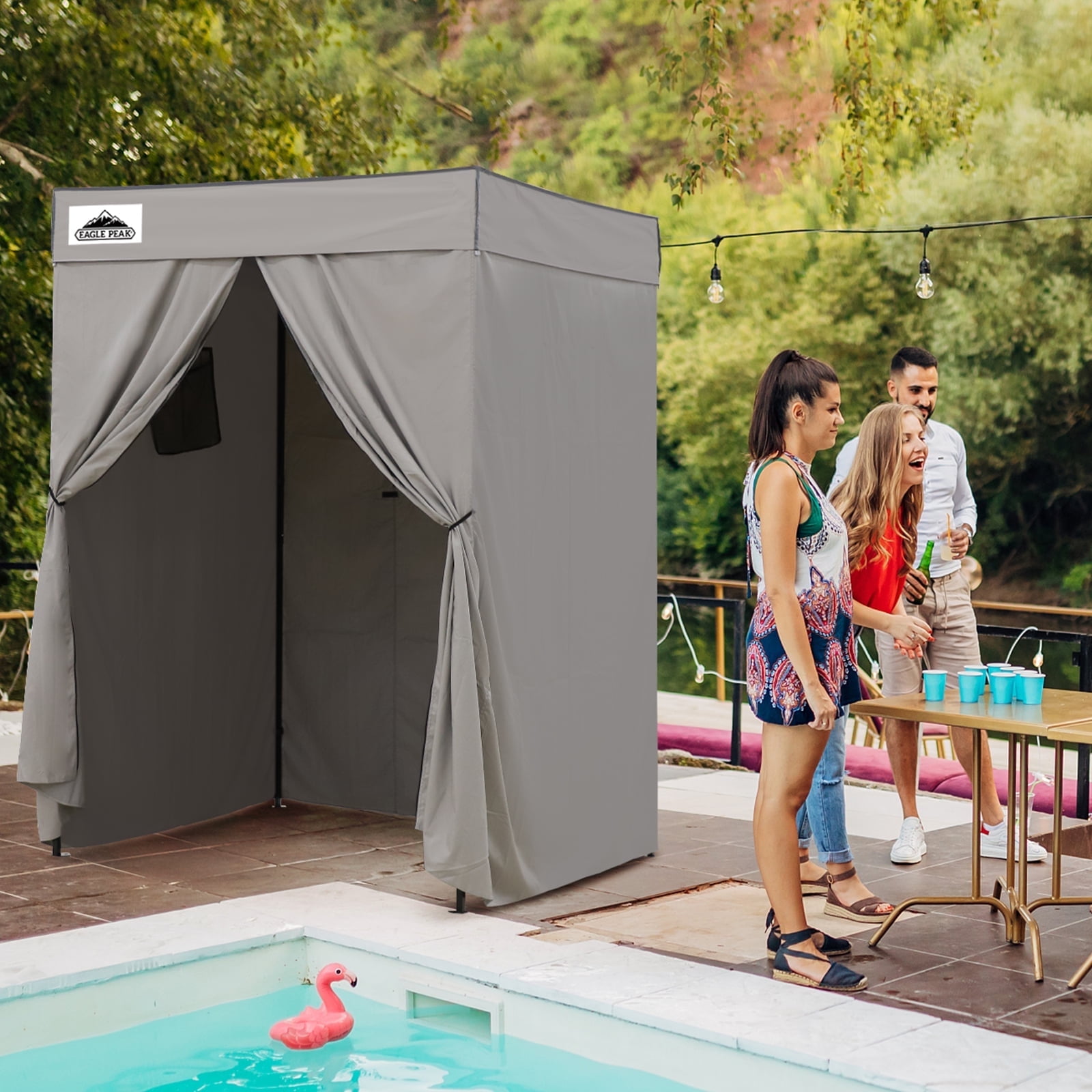 Gray 5x5 Portable Pop-Up Privacy Canopy Tent