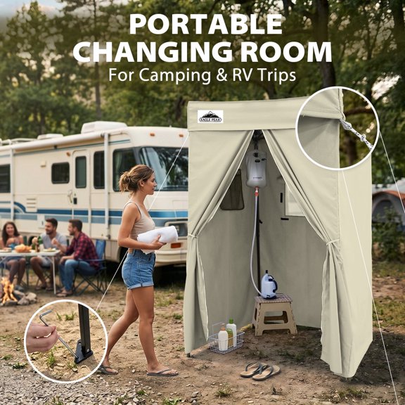 EAGLE PEAK Flex Compact 4x4 Pop-up Canopy Privacy Dressing Room,Cream