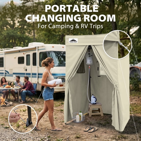 EAGLE PEAK Flex Compact 4x4 Pop-up Canopy Privacy Dressing Room,Cream