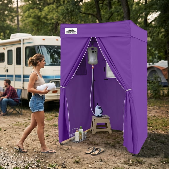EAGLE PEAK Flex Compact 4x4 Pop-up Canopy Privacy Dressing Room,Purple