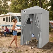 EAGLE PEAK Flex Ultra Compact 4x4 Pop-up Changing Room Canopy, Portable Privacy Cabana for Pool, Fashion Photoshoots, or Camping Gray