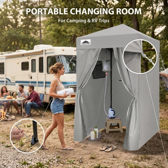 EAGLE PEAK Flex Ultra Compact 4 ft x 4 ft Pop-up Changing Room Canopy, Portable Privacy Cabana