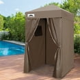 thumbnail image 1 of EAGLE PEAK Flex Ultra Compact 4x4 Pop-up Changing Room Canopy, Portable Privacy Cabana for Pool, Fashion Photoshoots, or Camping (Brown), 1 of 13
