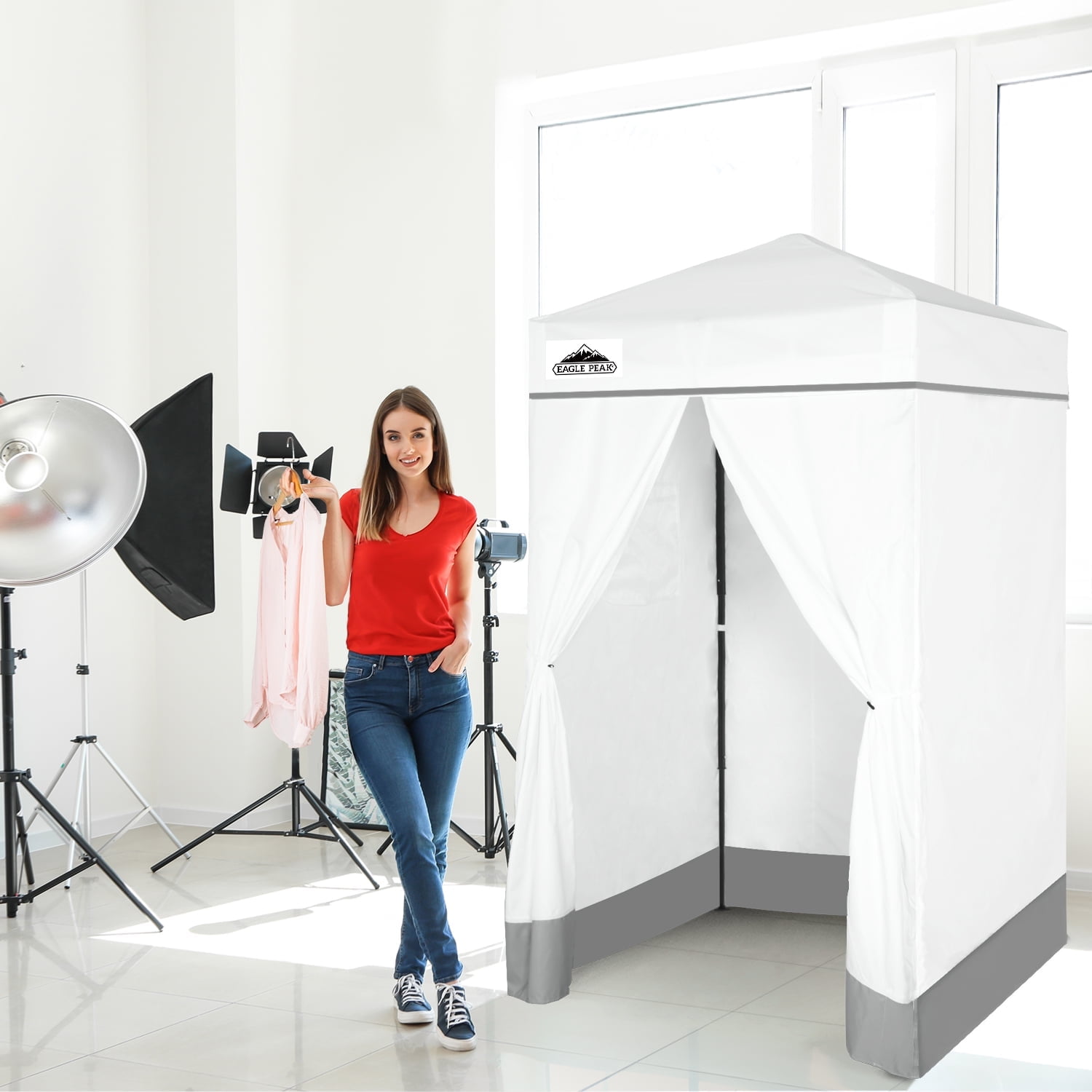EAGLE PEAK Flex Ultra Compact 4x4 Pop up Changing Room Canopy Portable Privacy Cabana for Pool Fashion Photoshoots or Camping White Walmart