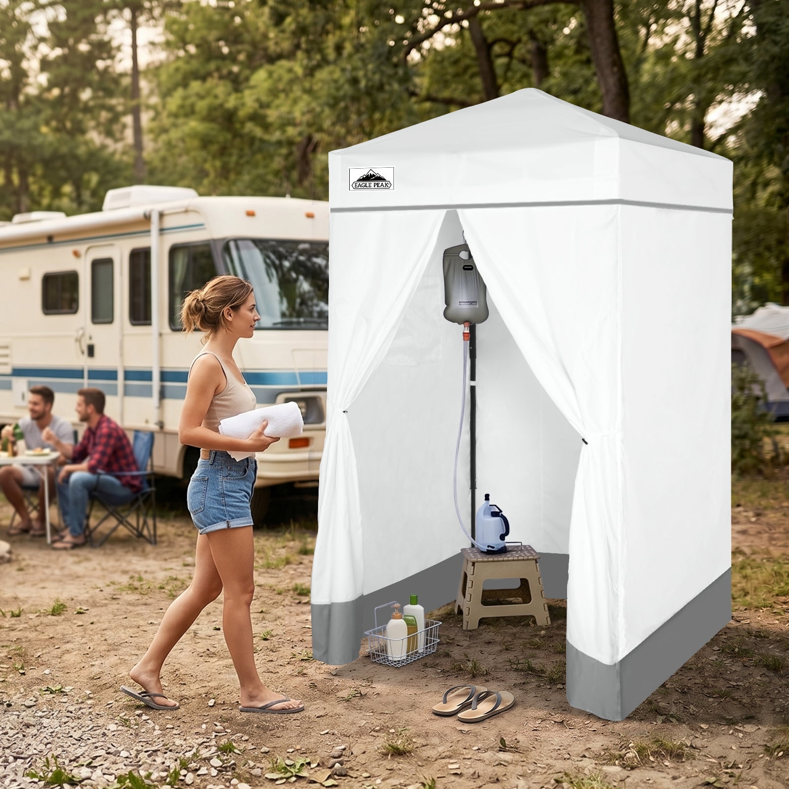 テント・タープ North Eagle ONE TOUCH CANOPY 200 II EAGLE PEAK, Sun Shelter, 4 x 4, White polyester privacy canopy