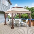 thumbnail image 1 of EAGLE PEAK 11x11 Pop Up Gazebo with Mesh Netting, Easy Up Screened Canopy for Patio and Backyard(Tan), 1 of 8