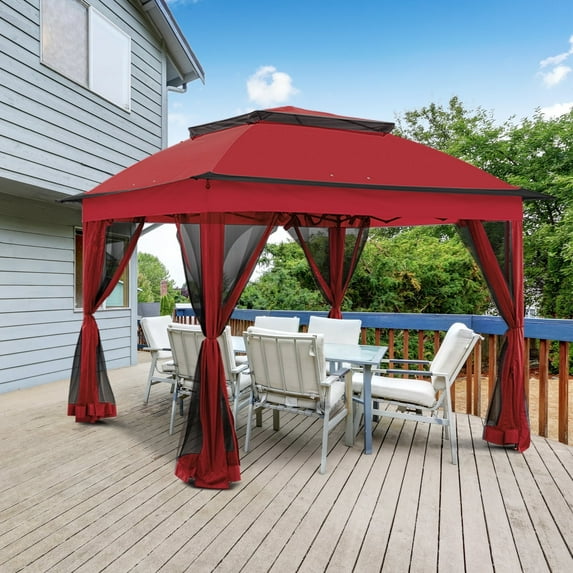 EAGLE PEAK Gazebo 121 11 x 11 ft Straight Leg Pop-Up Canopy(Red)
