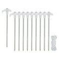 thumbnail image 1 of EAGLE PEAK Heavy Duty Galvanized Non-Rust Camping Tent Stakes with 4x10ft Ropes, 1 of 9