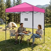 EAGLE PEAK 6 x 4 Pop-up Canopy, Adjustable Height,Straight Lightweight Compact Portable Tent, Pink