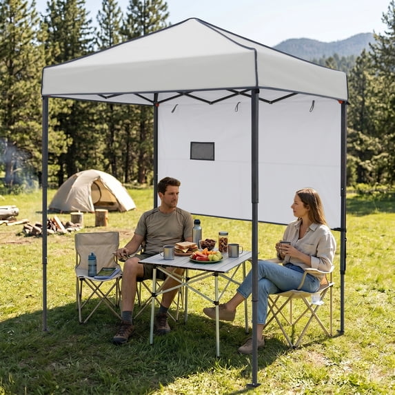 EAGLE PEAK 6 x 4 Pop-up Canopy, Adjustable Height,Straight Lightweight Compact Portable Tent, Gray