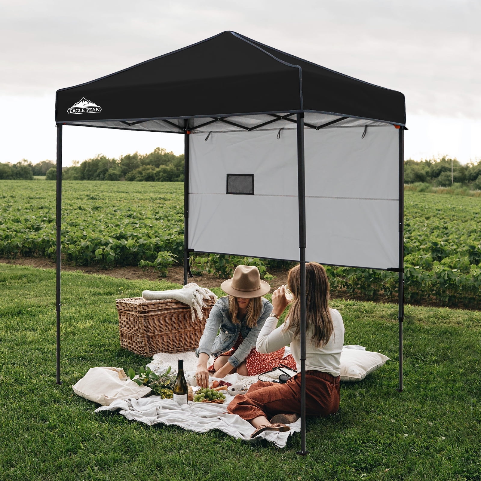 Eagle Peak 6x4 Black and Gray Adjustable Outdoor Canopy Tent
