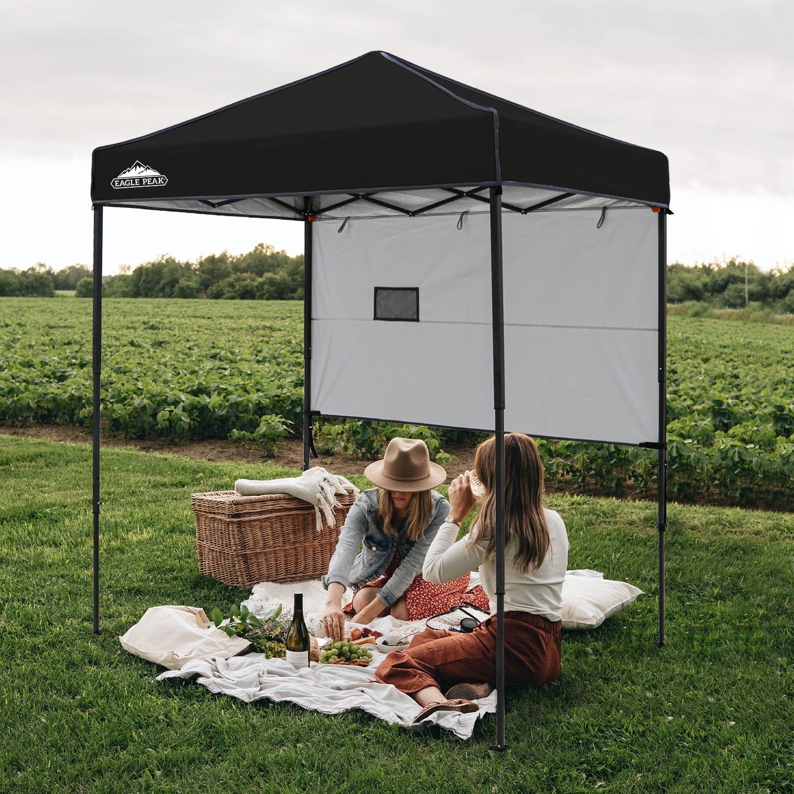 Eagle Peak 6x4 Black and Gray Adjustable Outdoor Canopy Tent