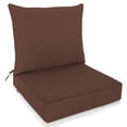 thumbnail image 1 of EAGLE PEAK Outdoor Deep Seat Cushion Set for Patio Furniture, 25 x 25 x 5 inch, 2 PCS Back Chair Cushion with Fixed belt, Brown Stripe, 1 of 9