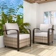 thumbnail image 1 of EAGLE PEAK Coastal Vista Outdoor Patio Ratten Wicker Lounge Chair With Beige Cushion(2 pack), 1 of 7