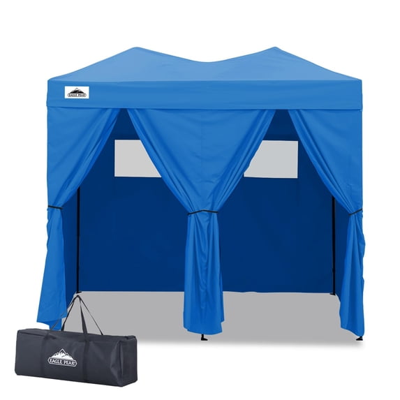 EAGLE PEAK Outdoor Pop Up Changing Room 8x4 ft, 2-Room Portable Privacy Shelter for Beach, Pool, Photoshoots or Dressing Room, Light Blue