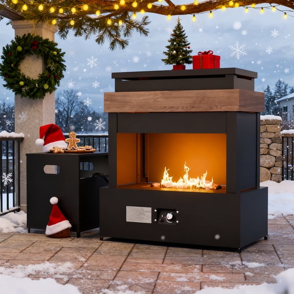 EAGLE PEAK Outdoor Propane Fireplace 50,000 BTU Gas Fireplace with ...